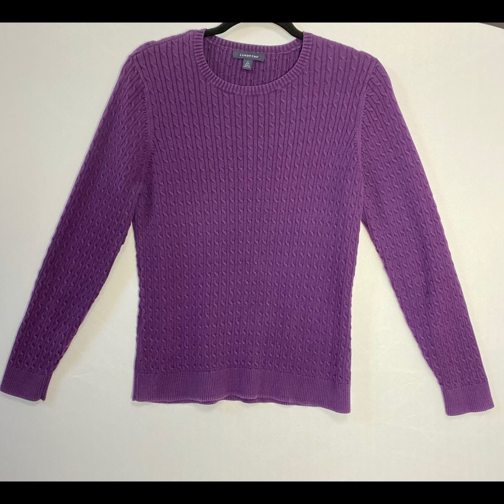 Lands End Purple Sweater Sz M
